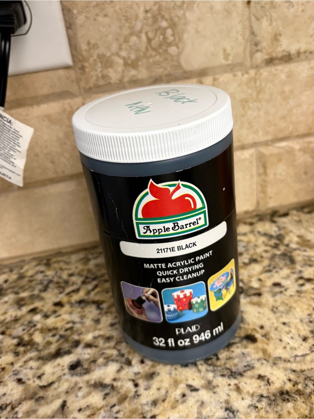 Black Matte Acrylic Paint - 32 fl oz